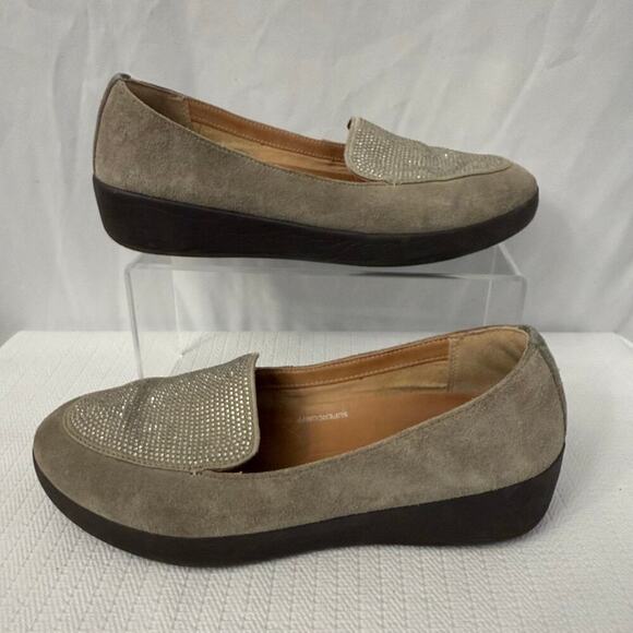 Fitflop Crystal Sneaker Loafer Womens Size 8.5 Taupe Suede - Picture 8 of 10